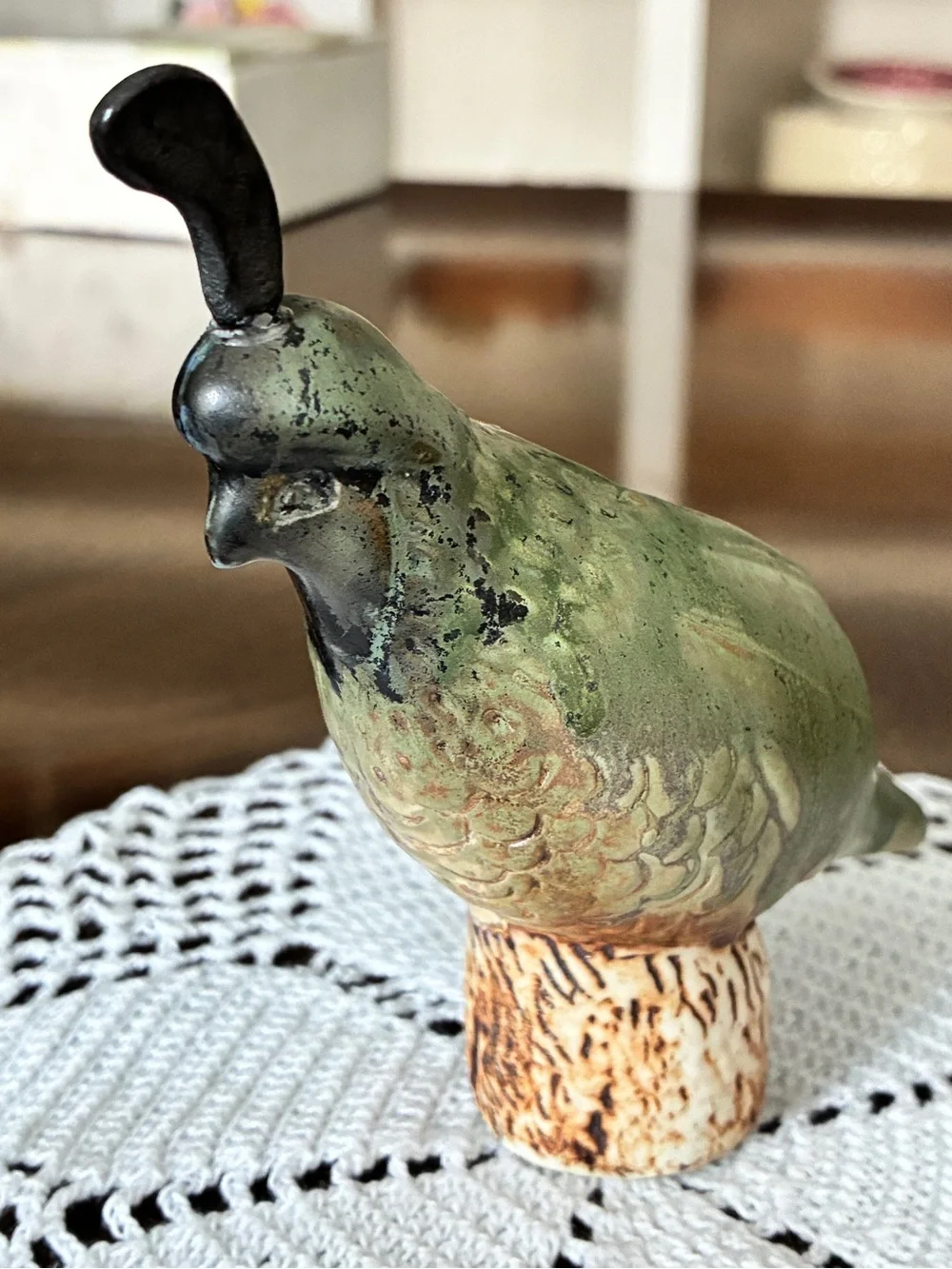 Vintage Ceramic Handmade Mini Quail Planter